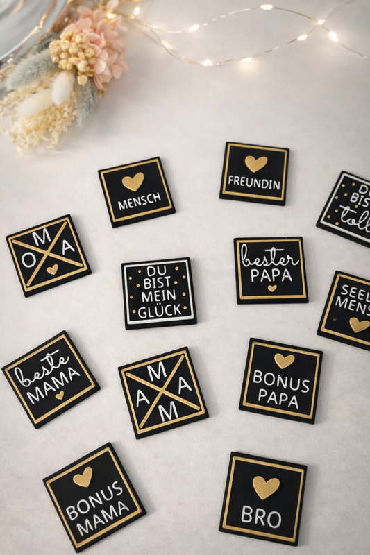 Magnet mit Herzbotschaft – freie Farbwahl | Kühlschrankmagnet | Geschenk für Mama, Papa, Freundin & Lieblingsmenschen