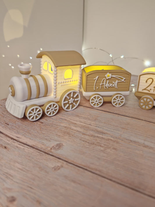 Weihnachtslokomotive „Santa’s Delivery Express“ – mit 4 liebevoll gestalteten Waggons