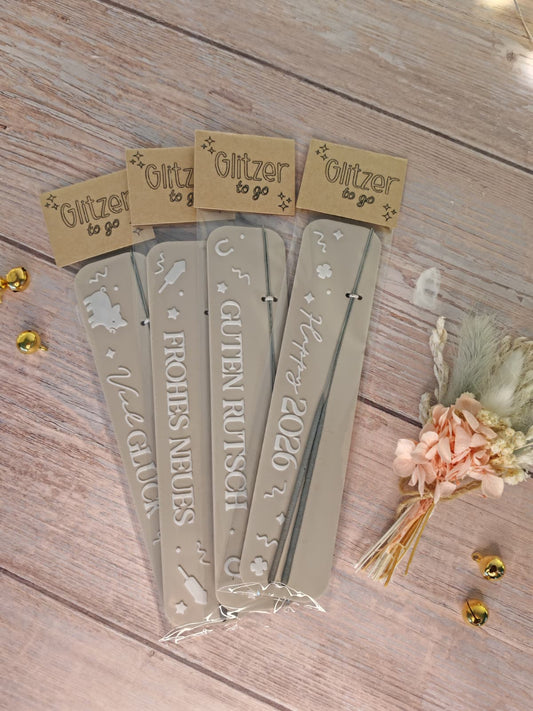 ✨ Glitzer-to-go Wunderkerzen Brettchen – kleines Geschenk & liebevolles Mitbringsel