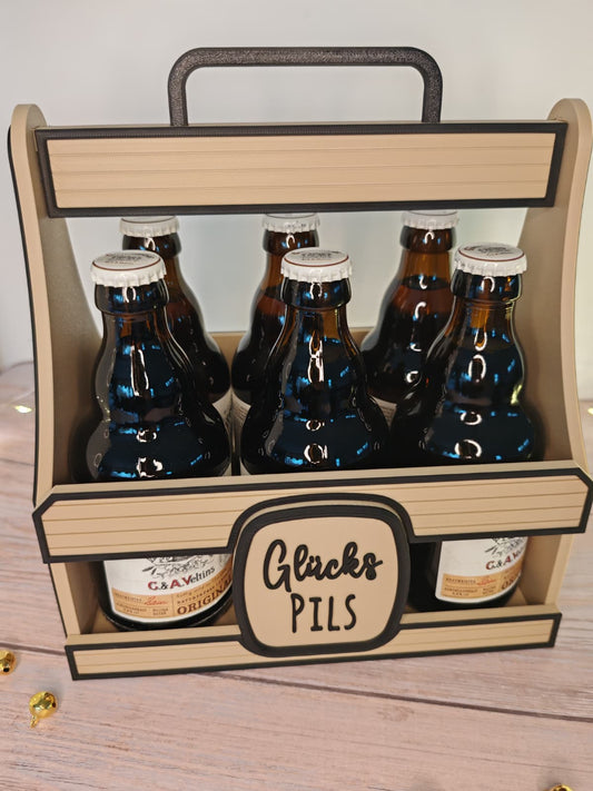 Sechser Bierkiste „Rakete“ – Bierträger mit Spruch | Originelles Bier Geschenk