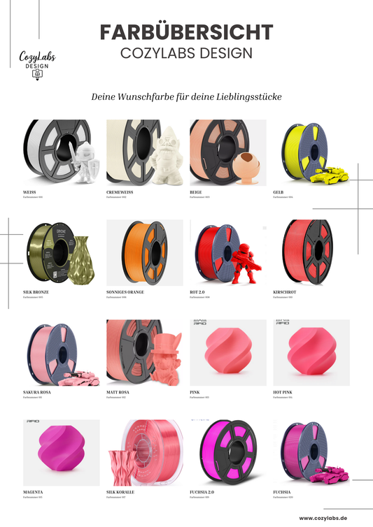 Unsere neue Farbkarte ist da – entdecke alle CozyLabs-Farben!