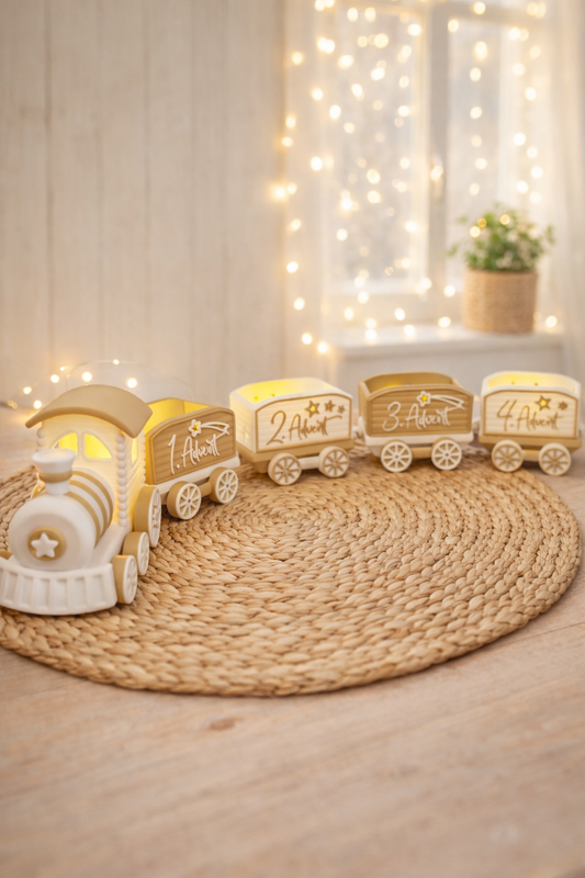 Weihnachtslokomotive „Santa’s Delivery Express“ – mit 4 liebevoll gestalteten Waggons