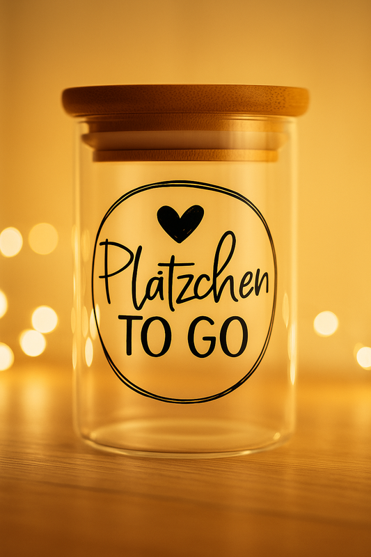 ✨ Kleines Plätzchenglas (6,5 × 10 cm) – mit liebevollen Weihnachtssprüchen ✨