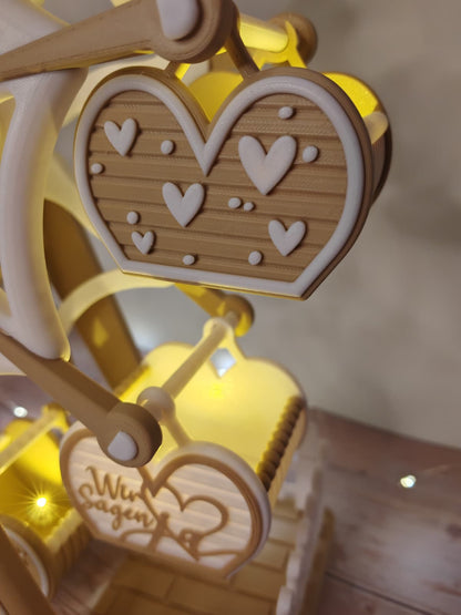 Riesenrad „Love Edition“ – 3D-gedruckte Hochzeitsdeko mit romantischen Gondeln