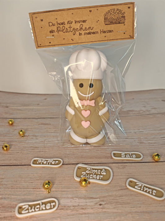 Magischer Streuer – Einzelstreuer im Gingerbread Look – Salz, Pfeffer, Zimt & Zucker – Deko, Wechsel-Schilder – Winterzauber, Nachkauf oder Einzelstück