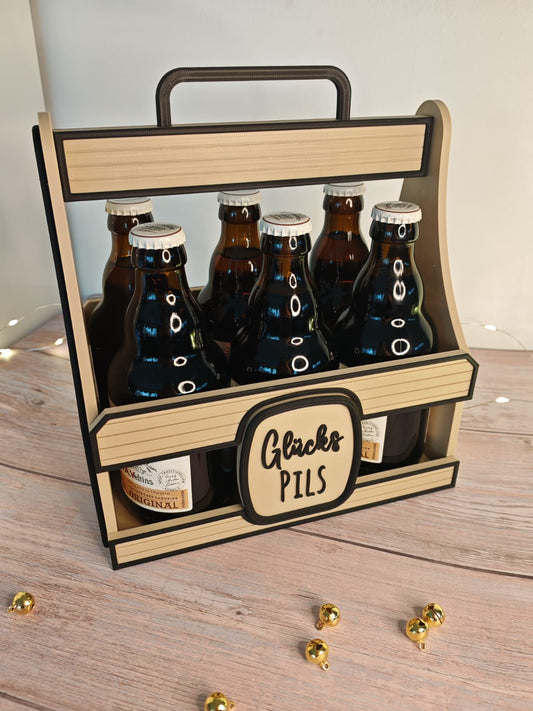 Sechser Bierkiste „Rakete“ – Bierträger mit Spruch | Originelles Bier Geschenk