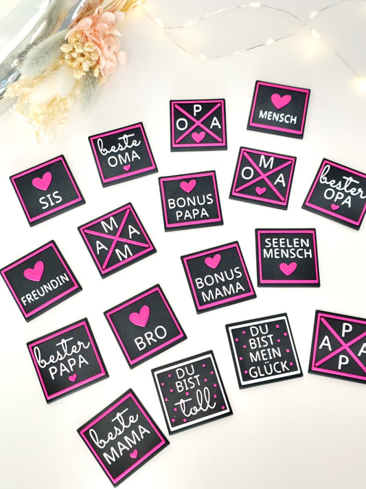 Magnet mit Herzbotschaft – freie Farbwahl | Kühlschrankmagnet | Geschenk für Mama, Papa, Freundin & Lieblingsmenschen