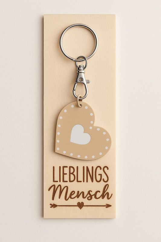 Herz Schlüsselanhänger mit NFC-Tag auf Holz  Lieblingsmensch / Ich liebe dich / Mein Schatz / Du bist wunderbar“ Geschenkidee